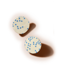 Image 2 of Large Circle Stud Earrings with Mosaic Pattern