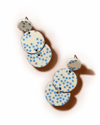 Image 2 of Stacked Circles Dangle Earrings with Mosaic Pattern