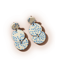 Image 1 of Stacked Circles Dangle Earrings with Mosaic Pattern
