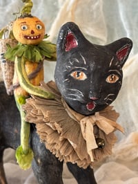 Image 1 of Copy of Halloween Ride Spun Cotton Veggie Head and Black Cat
