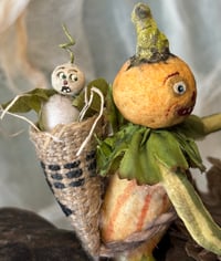 Image 4 of Copy of Halloween Ride Spun Cotton Veggie Head and Black Cat