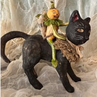 Image 3 of Copy of Halloween Ride Spun Cotton Veggie Head and Black Cat