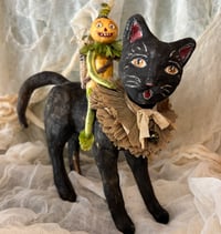 Image 2 of Copy of Halloween Ride Spun Cotton Veggie Head and Black Cat