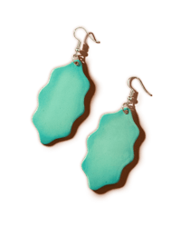 Image 1 of Aura Wavy Oval Dangle Earrings