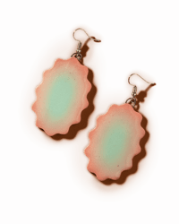 Image 1 of Aura Ruffled Oval Dangle Earrings