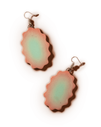 Image 2 of Aura Ruffled Oval Dangle Earrings