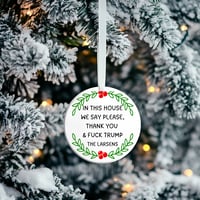 Image 1 of Personalized Ceramic Ornament:Fuck Trump Funny Anti-Trump Gift