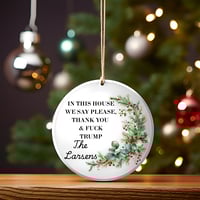 Image 2 of Personalized Ceramic Ornament:Fuck Trump Funny Anti-Trump Gift