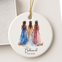 Image 1 of Bridesmaid Proposal Ornament: Personalized Ceramic Ornament, Bridesmaid Ask Gift