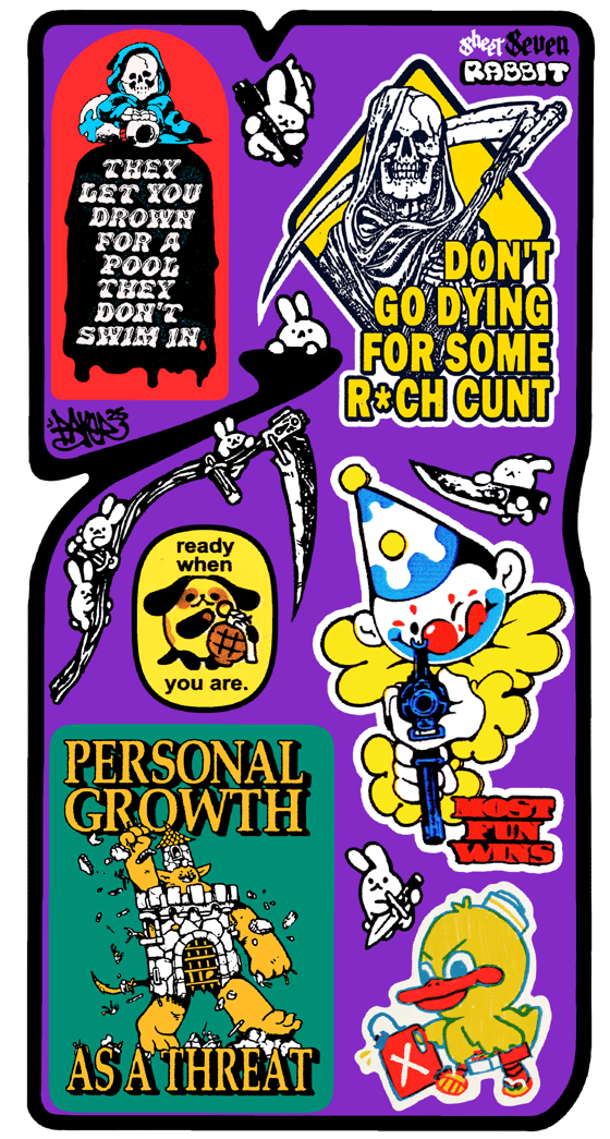 Image of STICKER SHEET 7 - RABBIT