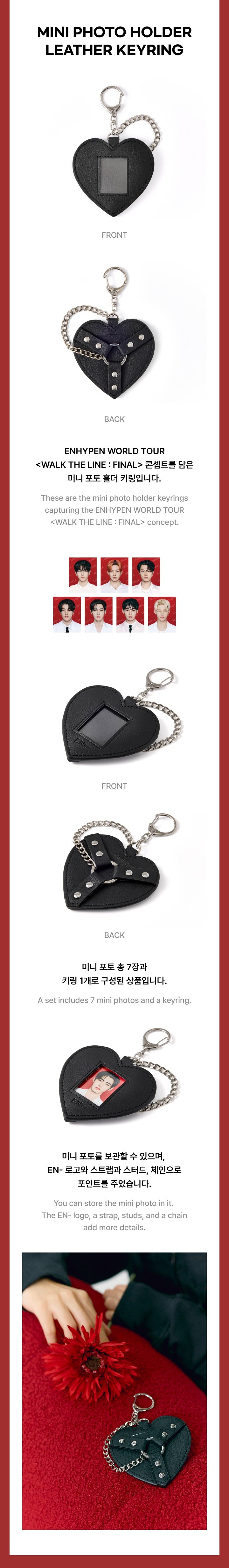 Image of [PRE-ORDER] Enhypen Walk The Line : Final Mini Photo Holder Leather Keyring