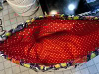 Image 2 of Navy & Red Quilted Drawstring Bag