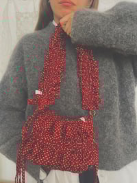 Image 1 of Burgundy Polka Dot Pudding Pouch 