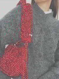 Image 3 of Burgundy Polka Dot Pudding Pouch 