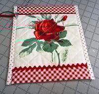 Image 1 of Vintage Rose Tablecloth Zippered Bag 5