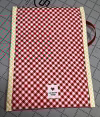 Image 2 of Vintage Red Floral Tablecloth Zippered Bag D