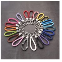 Image 3 of Braided Leather Loop Keychain – Car & House Key Holder 
