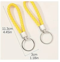 Image 5 of Braided Leather Loop Keychain – Car & House Key Holder 