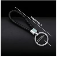 Image 2 of Braided Leather Loop Keychain – Car & House Key Holder 