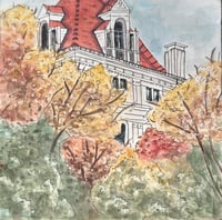 Autumn At The Capital, Albany, NY Watercolor