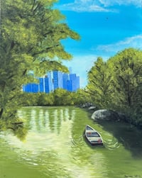 Image 1 of Acrylic Painting, Central Park, NYC 1