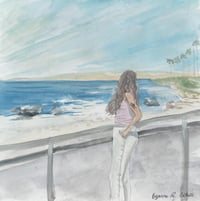 Watercolor Art -Lady at Peace Print