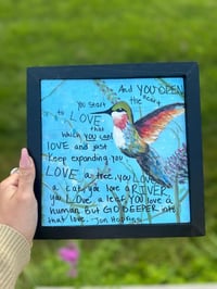 Image 1 of Acrylic Painting Framed “Humming Heart”
