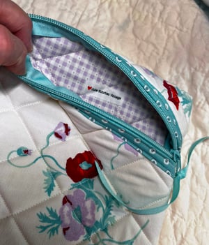 Image of Vintage Turquoise & Purple Tablecloth "Hemingway" Bag 1