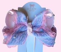 Blue Satin and Pink Lace