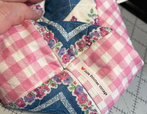 Image of Copy of Pink and Blue Quilted Drawstring Bag