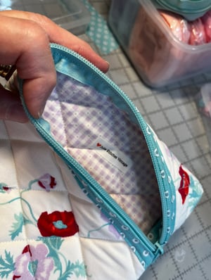 Image of Vintage Turquoise & Purple Tablecloth "Hemingway" Bag 2