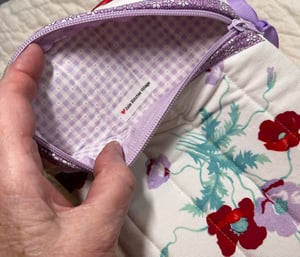 Image of Vintage Turquoise & Purple Tablecloth "Hemingway" Bag 3