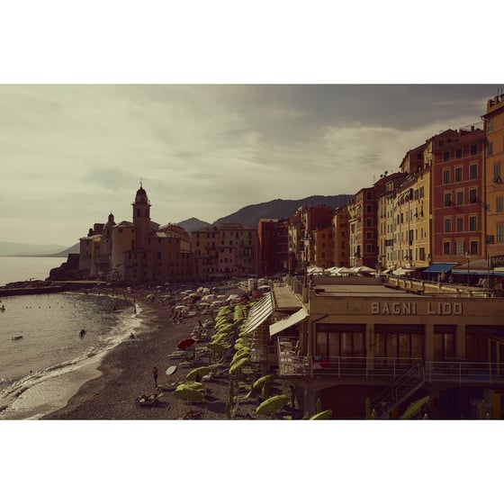 Image of Lido Beach (Bagni Lido) — Camogli Beach Fine Art Print, Italian Riviera Photography