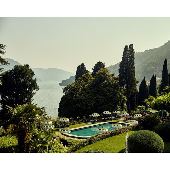 Image of Passalacqua Umbrellas 01 (Ombrelloni di Passalacqua 01) — Lake Como Poolside Fine Art Print