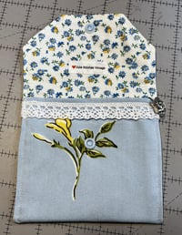 Image 2 of Vintage Blue & Yellow Tablecloth Little Wallet III