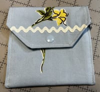 Image 1 of Vintage Blue & Yellow Tablecloth Little Wallet III