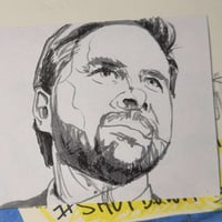 Image 5 of The Ascent — JD Vance in Ink | 4x6 | Original Ink Drawing