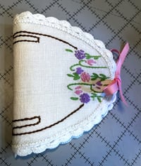 Image 1 of Pink & Purple Embroidered Needle Book