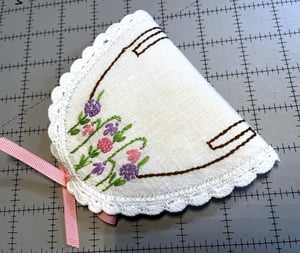 Image of Pink & Purple Embroidered Needle Book