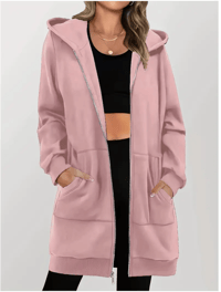 Image 4 of Women's Navy Blue Geometric Print Zip-Up Hoodie