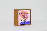 Image 2 of Flower Arrangement 2- 4x4" framed acrylic painting on canvas