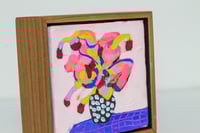 Image 3 of Flower Arrangement 2- 4x4" framed acrylic painting on canvas