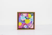 Image 1 of "Abstract Flower Garden" 1- 4x4" framed acrylic painting on canvas