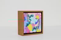 Image 2 of "Abstract Flower Garden" 4- 4x4" framed acrylic painting on canvas