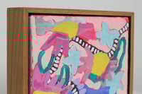 Image 2 of "Abstract Flower Garden" 5- 6x6" framed acrylic painting on canvas