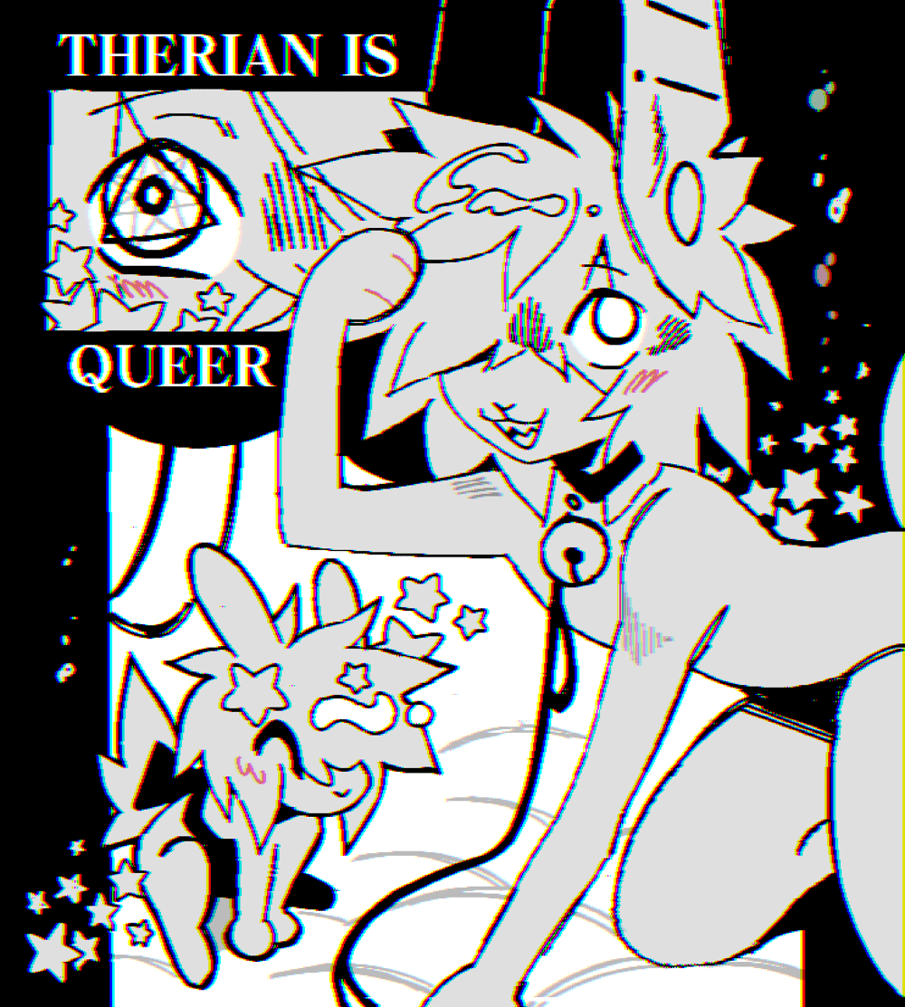 Image of Therian is Queer Print [Holographic] - 11"x12"