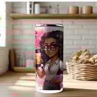 Image 3 of  " Girl with coffee with bible scriptures" 20 oz Tumbler