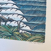 Image 3 of butcherbird - lino print