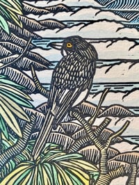 Image 2 of butcherbird - lino print