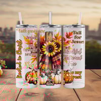 Fall for Jesus — He Never Leaves Christian Tumbler